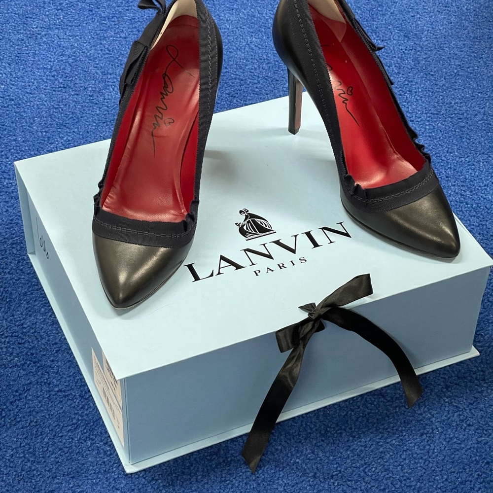 Lanvin Black and Red Stiletto Heels